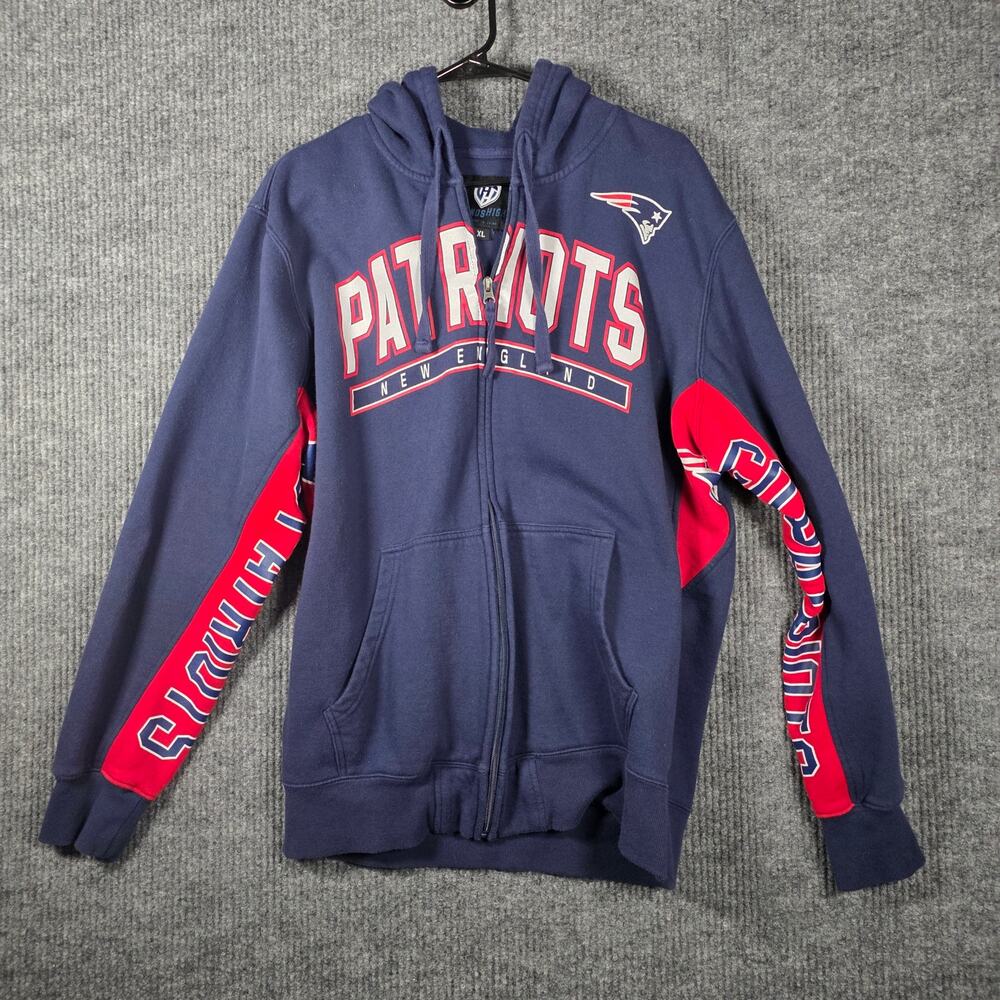New England Patriots Full Zip Hoodie Hands High XL NFL‎